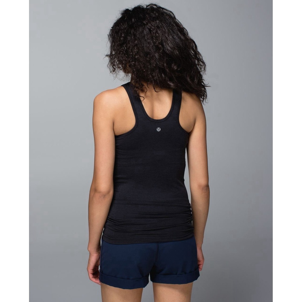 Lululemon Seamlessly Covered Tank Heathered Black Size 6 - Picture 1 of 9